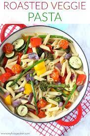 Roasted Veggie Pasta Recipe Roasted Vegetable Pasta Veggie Pasta Recipes Vegetable Pasta Salads