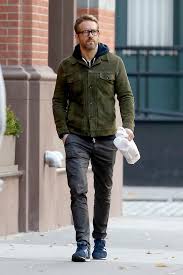 Trying to replicate his look? Ryan Reynolds Wears J Brand Brooks Trousers The Jeans Blog