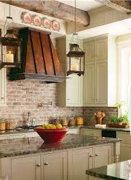 Satin nickel kitchen faucet with marble countertop and brick backsplash. Rustic French Country Kitchen Design Ideas And Decor With Big Island Beamed Ceiling A Kitchen Backsplash Designs Kitchen Inspirations Farmhouse Kitchen Design