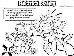 Electricity coloring book pages on mainkeys. Elementary Safety