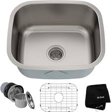 Check spelling or type a new query. Kraus Kbu11 20 Inch Undermount Single Bowl Kitchen Sink With 16 Gauge Stainless Steel Construction Scratch Resistant Finish Stainless Steel Basket Strainer And Bottom Grid