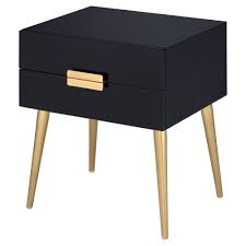End Table Black Gold Acme Furniture Acme Furniture End Tables Black End Tables