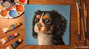 Watercolor little animal clipart, portrait, puppy, doggie, baby, flowers, kids nursery, wreath, bowtie. Painting A Cavalier King Charles Spaniel Youtube