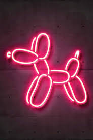 Balloon Dog Canvas Art Print By Octavian Mielu Icanvas Neon Wall Art Neon Wallpaper Neon Painting