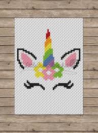 Instant Download Unicorn Crochet Graph Crochet Pattern Etsy Graph Crochet Crochet Unicorn Blanket Unicorn Cross Stitch Pattern