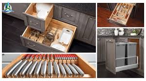 A standard drawer slide will just allow the drawer to slide against the wood of the cabinet or on plastic guides that reduce friction. How To Keep Your Kitchen Organized Popular Kitchen Cabinet Features From Rev A Shelf