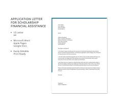 Free Application Letter Template For Scholarship Financial Assistance Word Doc Apple Mac Pages Google Docs Application Letters Scholarships Financial Assistance