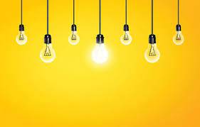 Maybe you would like to learn more about one of these? Hanging Light Bulbs With Glowing One On A Yellow Background Clipart Image