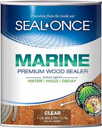 Seal Once Marine 1 Gallon Penetrating Wood Sealer Waterproofer Stain Water Based Ultra Low Voc Formula For H In 2020 Deck Stain And Sealer Wood Sealer Cool Deck
