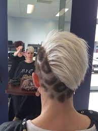 Shaved Leopard Print Pattern Blonde Leopard Print Hair Short Hair Undercut Hair Stenciling