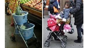 How To Use A Baby Stroller As A Shopping Cart Stroller Baby Strollers Stroller Hacks