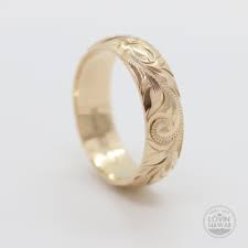 Hawaii Gold Ring Hawaii Floral Ring Floral Wedding Band Etsy In 2021 Gold Wedding Band Alternative Engagement Rings Wedding Rings