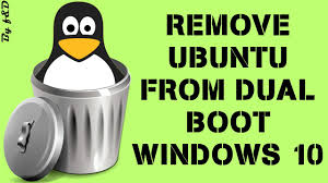To uninstall one of the operating systems on dual boot computer, you can delete the target os in system configuration, or delete the partition where os that you want to get rid of is installed. Remove Ubuntu From Dual Boot Windows 10 Youtube
