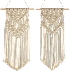 Diy macrame wall hanging is the latest craze in diy interior designs. Pack Of 2 Macrame Wall Hangings Small Art Woven Tapestry Boho Art Home Decor Flat Dorm Or Room Decoration 38 X 25 Cm And 45 X 25 Cm L X W Walmart Com Walmart Com