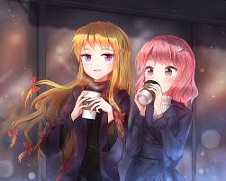 Dyeing your hair is not always an easy choice to make, especially considering the heavy chemicals often present in the dyes used in salons and luckily, you can darken you hair naturally using coffee. Hd Wallpaper Anime Anime Girls Coffee Long Hair Blonde Pink Hair Purple Eyes Wallpaper Flare