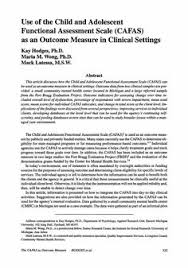 Use Of The Child And Adolescent Functional Assessment Scale