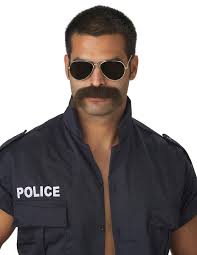 Adam Polis Hippi 1970'ler 1960'lar Meksika Kahverengi Erkekler Kostüm Bıyık