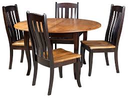 Amish Round Dining Table Chairs Set Solid Wood Leg 2 Tone Modern Country Black Dining Table Legs Round Wood Dining Table Round Pedestal Dining Table