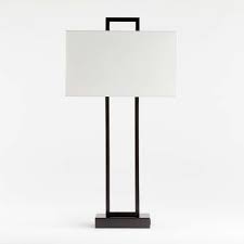 Usb charge led touch desk table lamp w/3 adjustable lighting 2 outlets 8ft cord. Adler Black Rectangle Table Lamp With Usb Reviews Crate And Barrel