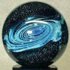 Willis Marbles Galaxy Star Dust Handmade Art Glass Marble Glass Marbles Glass Art Glass Paperweights