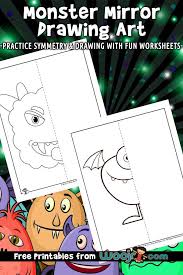 monster mirror drawing worksheets woo jr kids activities children s publishing