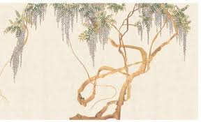 japans behang iksel edo wisteria behang luxury by nature behang bloesem kamerscherm