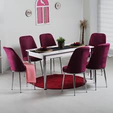 Zümrüt 6 kişilik açılır ahşap yemek masa sandalye takımı. Evform Tiviza Eko 6 Kisilik Masa Kumas Sandalye Yemek Masasi Takimi