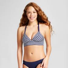 Black And White Striped Swimsuit Top Women S Striped Halter Bralette Bikini Top Mossimo Navy White Xs Blue White Stripe Bralette Bikini Tops