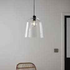 Modern black ceiling lights by designer brands. Calume Transparent Pendant Ceiling Light Diy At B Q