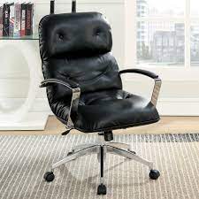 Comixology thousands of digital comics. Furniture Of America Cerr Vintage Faux Leather Home Office Desk Chair Black Chrome Walmart Com Walmart Com