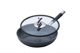 Vesuvio Ceramic Coated Nonstick Frying Pan 11 Inch Heat Resistant Silicone Handle Glass Lid Durable High Heat Aluminum Base With No H Ceramics Lidded Glass