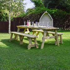 5 out of 5 stars. Oakham Rounded Picnic Table And Bench Set 4ft 8ft Rutland County Garden Furniture