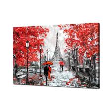 Canvas + kayu perawatan : Gambar Menara Eiffel Paris Pasangan Daun Merah Dengan Lukisan Minyak Pemandangan Payung Seni Di Atas Kanvas Untuk Galeri Buy Lukisan Minyak Seni Lukisan Minyak Seni Kanvas Minyak Lukisan Galeri Product On Alibaba Com
