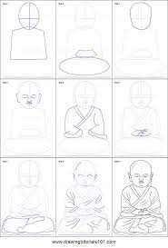 How To Draw A Child Buddha Printable Drawing Sheet By Drawingtutorials101 Com Buddha Drawing Buddha Art Painting Easy Drawings