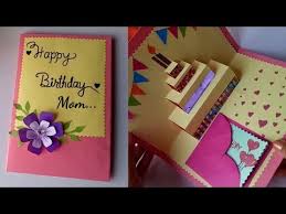 Diy Cake Pop Up Card For Birthday Diy Birthday Day Card Idea Youtube Birthday Card Pop Up Birthday Card Craft Diy Birthday