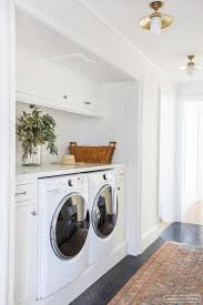 Good Use Of Space In A Hallway Alcove And Tucking The Small Uppers Above The Laundry Machines Modern Laundry Rooms Dream Laundry Room Laundry Room
