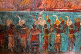 Murales mayas de Bonampak Chiapas detalle de frescos antiguos