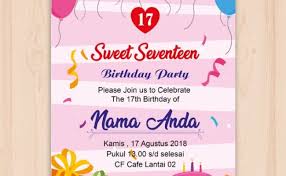 25 contoh surat undangan ulang tahun bahasa indonesia dan inggris. Jual Undangan Ulang Tahun Remaja Dewasa Sweet Cute766