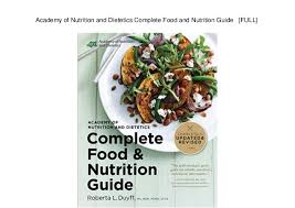 academy of nutrition and dietetics complete food and