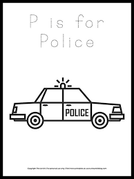 Printable police car coloring pages. Free Letter P Is For Police Coloring Page The Art Kit