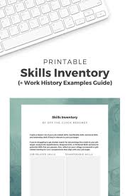 Skills Inventory Do It Yourself Resume Doityourself Inventory Resume Skills En 2020