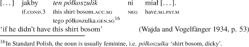 Accusative Of Negation In Borderland Polish Springerlink