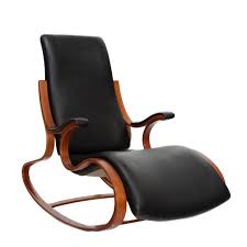 studio made handcrafted bent wood black leather rocking chair by mark henion 2 rocking chair black leather chair antique rocking chairs