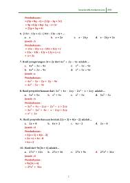 Aljabar kelas 7 kurikulum 2013. Contoh Soal Aljabar Dan Jawabannya