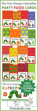 Our the very hungry caterpillar coloring pages in this category are 100% free to print, and we'll never charge you for using, downloading, sending, or sharing them. The Very Hungry Caterpillar Printable Food Cards Free Sign And Coloring Page Too Printabelle
