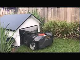 Robotic Lawn Mower Garage For Automower And Gardena Modern Design Modern Design Lawn Mower Robotic Lawn Mower Automatic Lawn Mower