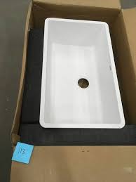 Buy granite single bowl kitchen sinks and get the best deals at the lowest prices on ebay! Blanco Precis Undermount Granite Composite 32 In Super Single Bowl Kitchen Sink In White Not Used Whit Small Crack Kx Real Deal Auction Tools Flooring Vanities And More Minneapolis Auction K Bid