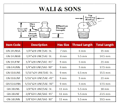 Unf Sae J 534 Grease Nipples Waliandsons