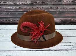 Vintage Makins Fedora Hat Fur Felt With Feathers Etsy Fedora Hat Hats Feather