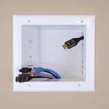 Box and conduit hanger support. Datacomm 45 0053 Wh Recessed Media Box W 15 Amp Duplex Receptacle